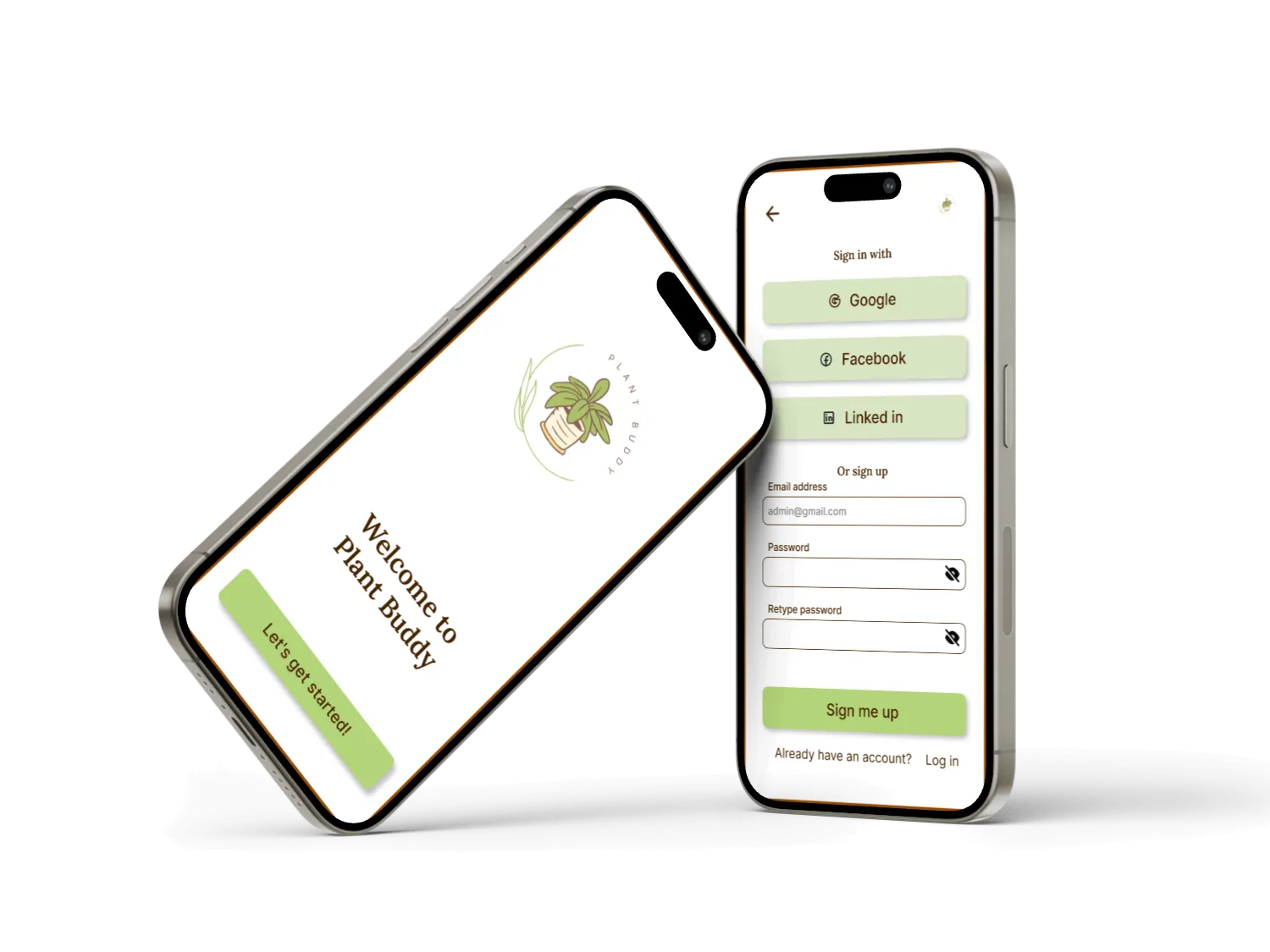 Plant Buddy App screenshots on phones